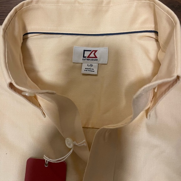 Cutter and buck NWT men’s button down yellow size L with horse riding embroider - Picture 3 of 5